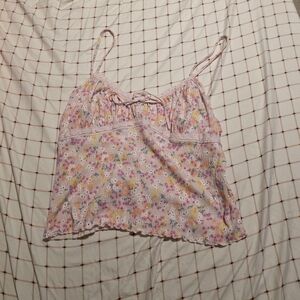 No Boundaries Pink Floral Spaghetti-Strap Cami